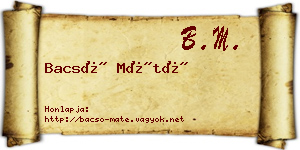 Bacsó Máté névjegykártya