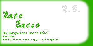mate bacso business card